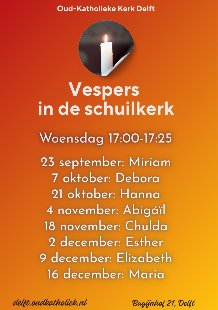 Vespers najaar 2026 Woensdag 17.00